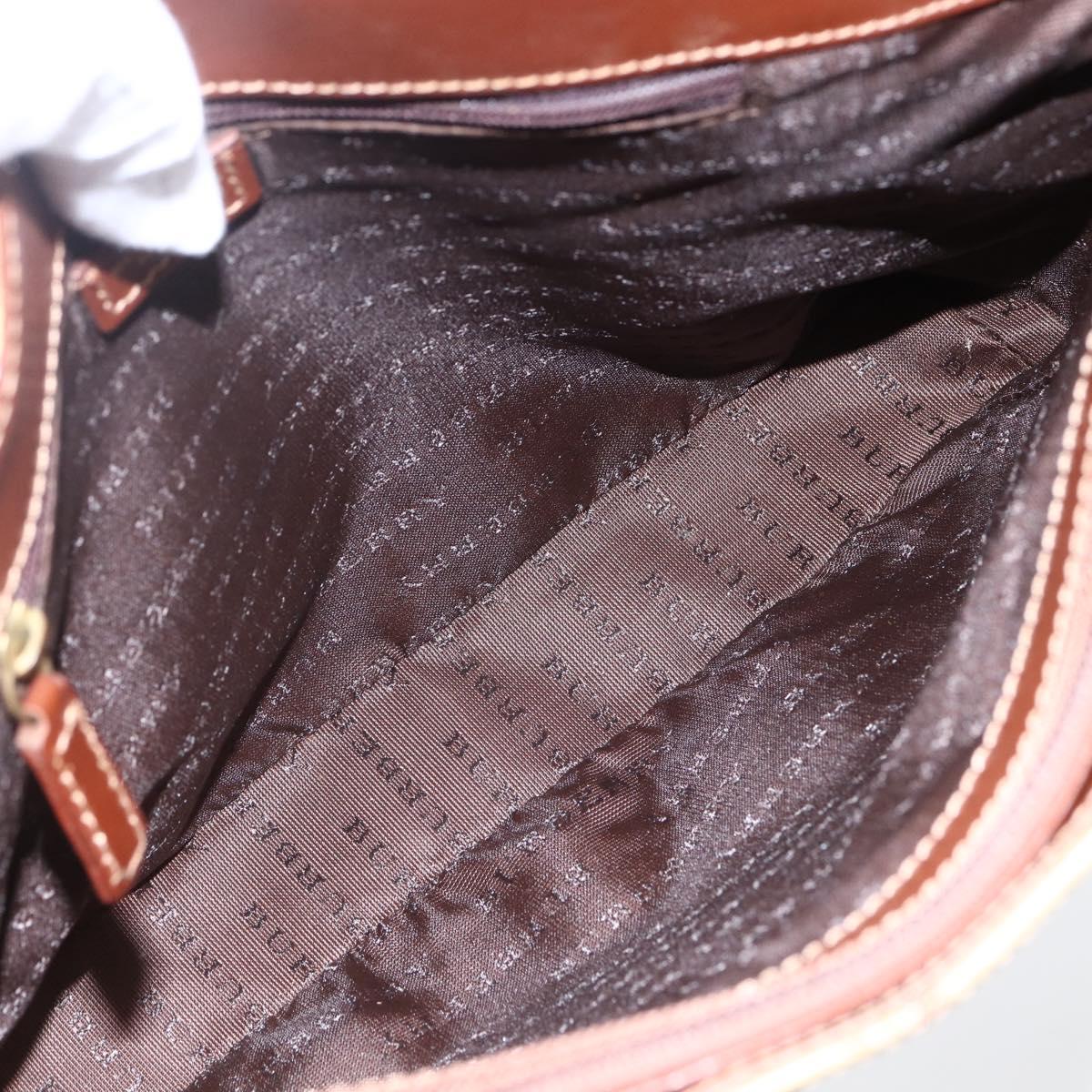 BURBERRY Nova Check Hand Bag PVC Beige Gold Auth 170485V