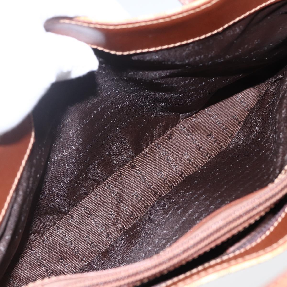 BURBERRY Nova Check Hand Bag PVC Beige Gold Auth 170485V