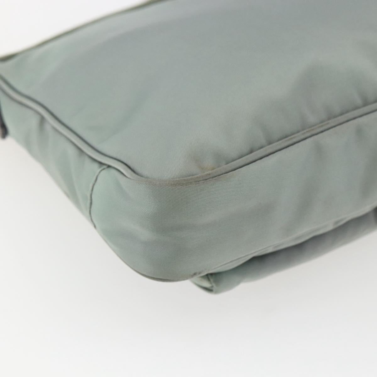 PRADA Shoulder Bag Nylon Green Gold Auth 170487