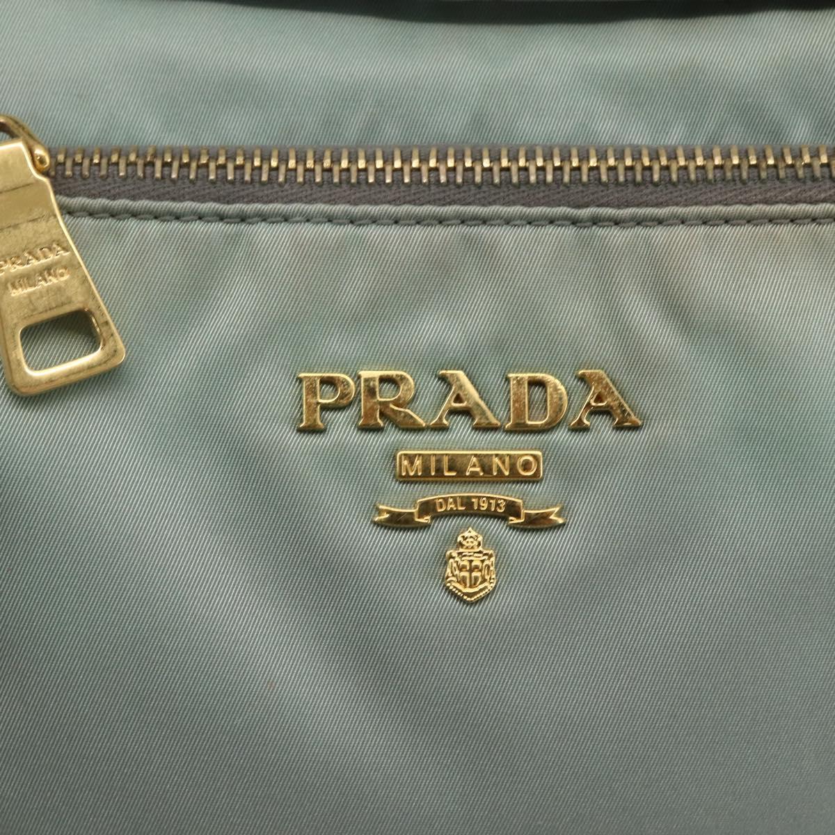 PRADA Shoulder Bag Nylon Green Gold Auth 170487