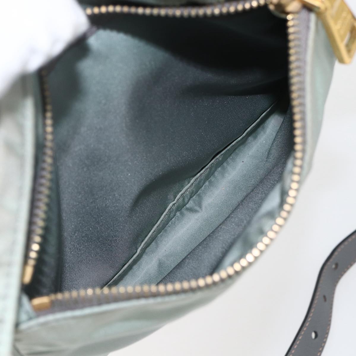 PRADA Shoulder Bag Nylon Green Gold Auth 170487
