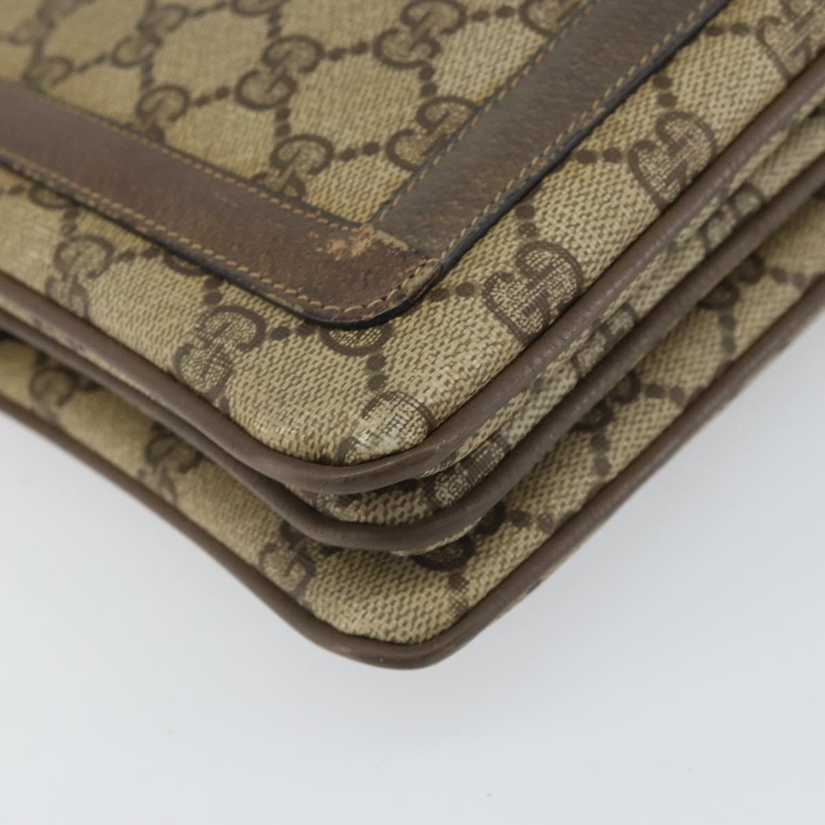 GUCCI GG Supreme Web Sherry Line Bag PVC Beige Gold 02 14 013 Auth 170488