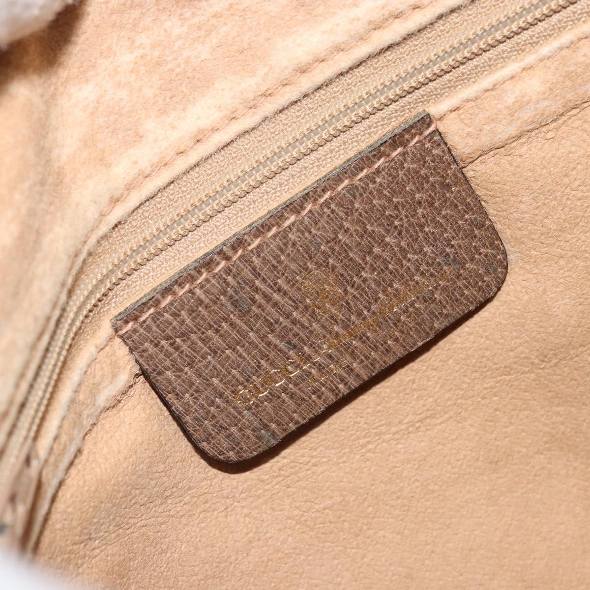 GUCCI GG Supreme Web Sherry Line Bag PVC Beige Gold 02 14 013 Auth 170488