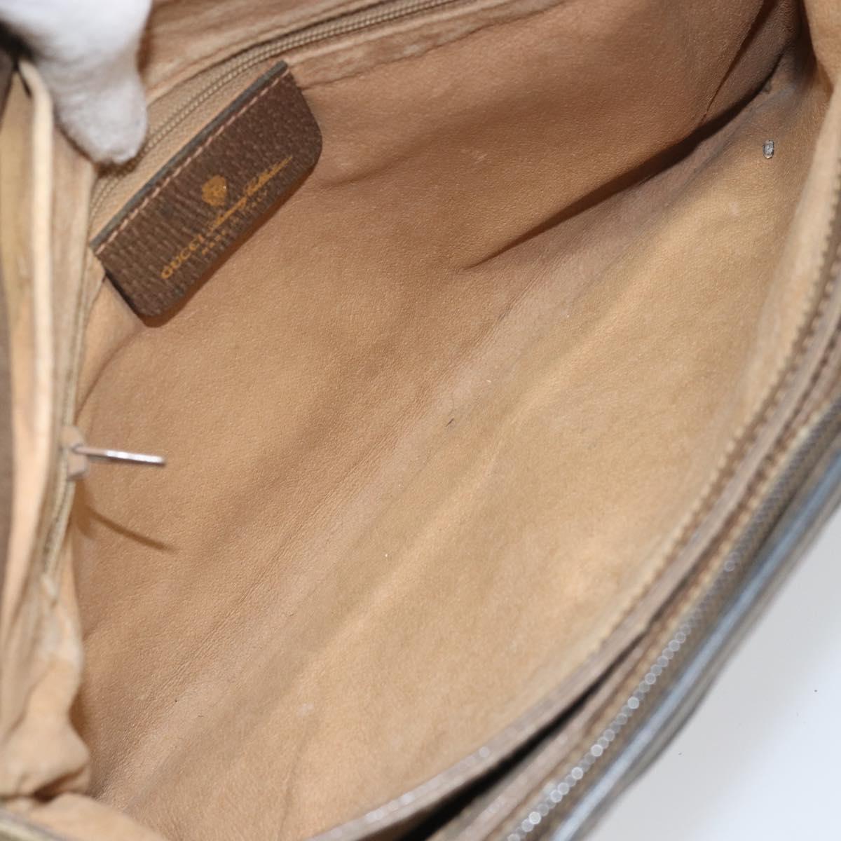 GUCCI GG Supreme Web Sherry Line Bag PVC Beige Gold 02 14 013 Auth 170488