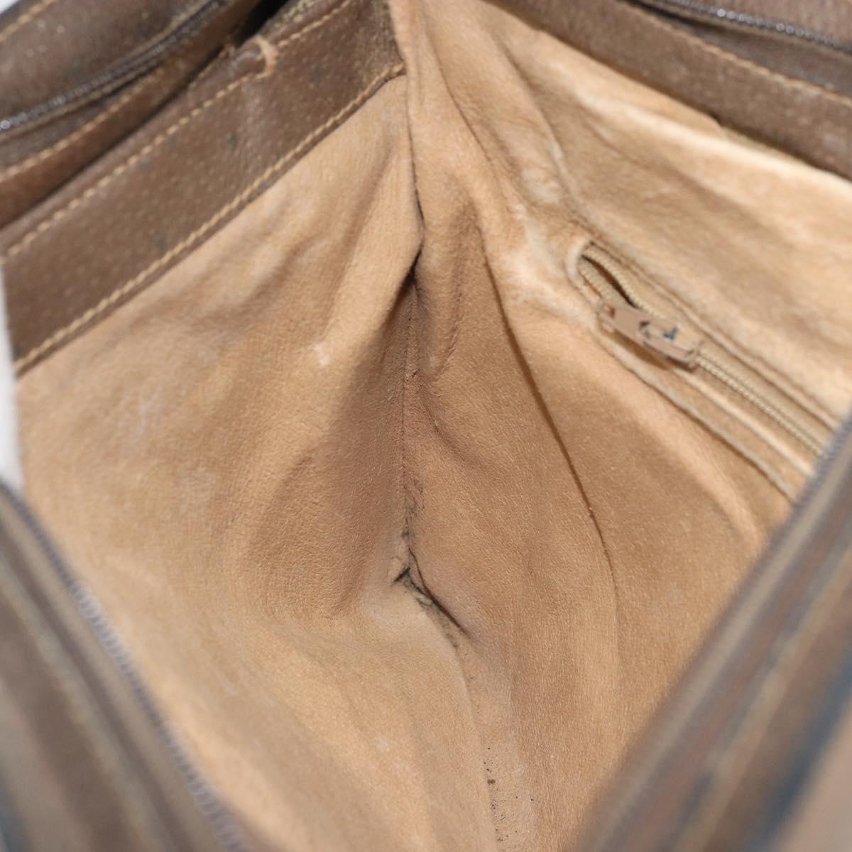 GUCCI GG Supreme Web Sherry Line Bag PVC Beige Gold 02 14 013 Auth 170488