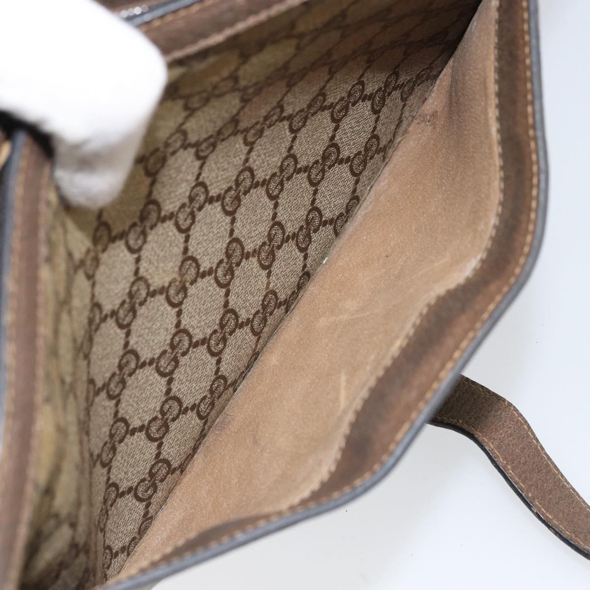 GUCCI GG Supreme Web Sherry Line Bag PVC Beige Gold 02 14 013 Auth 170488