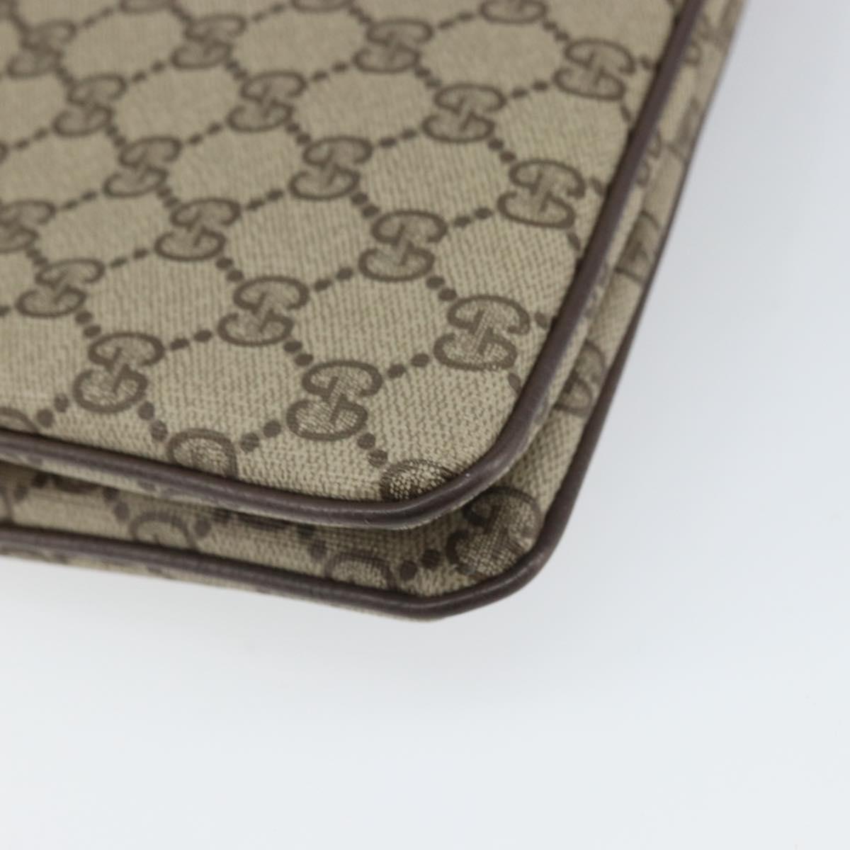 GUCCI GG Supreme Web Sherry Line Bag PVC Beige Gold 96 02 035 Auth 170489