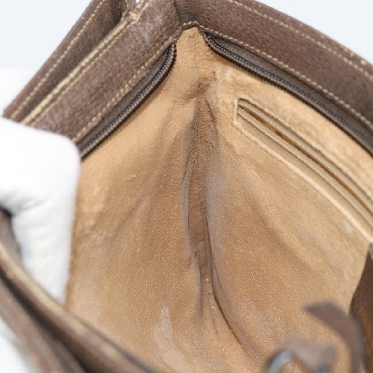 GUCCI GG Supreme Web Sherry Line Bag PVC Beige Gold 96 02 035 Auth 170489