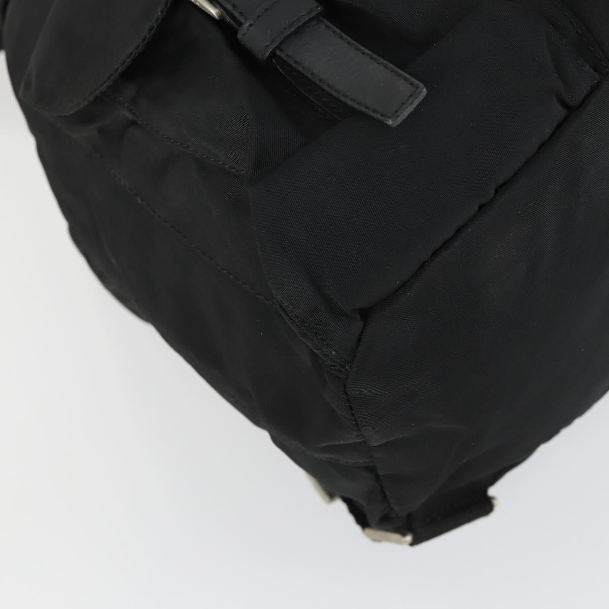 PRADA Backpack Nylon Black Silver Auth 170491