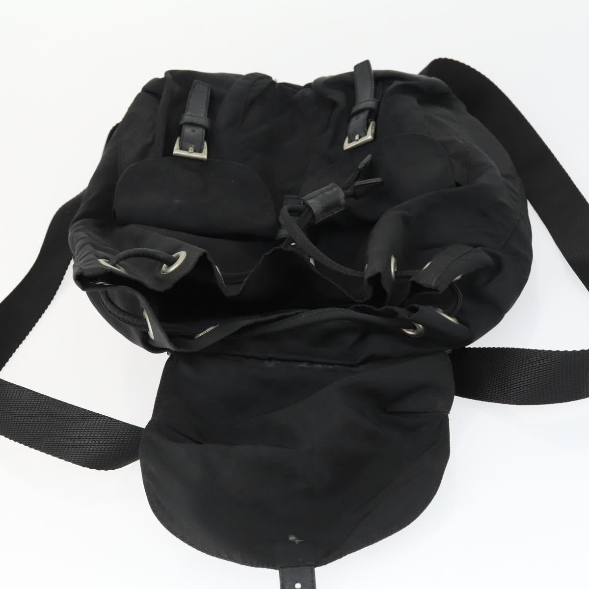 PRADA Backpack Nylon Black Silver Auth 170491