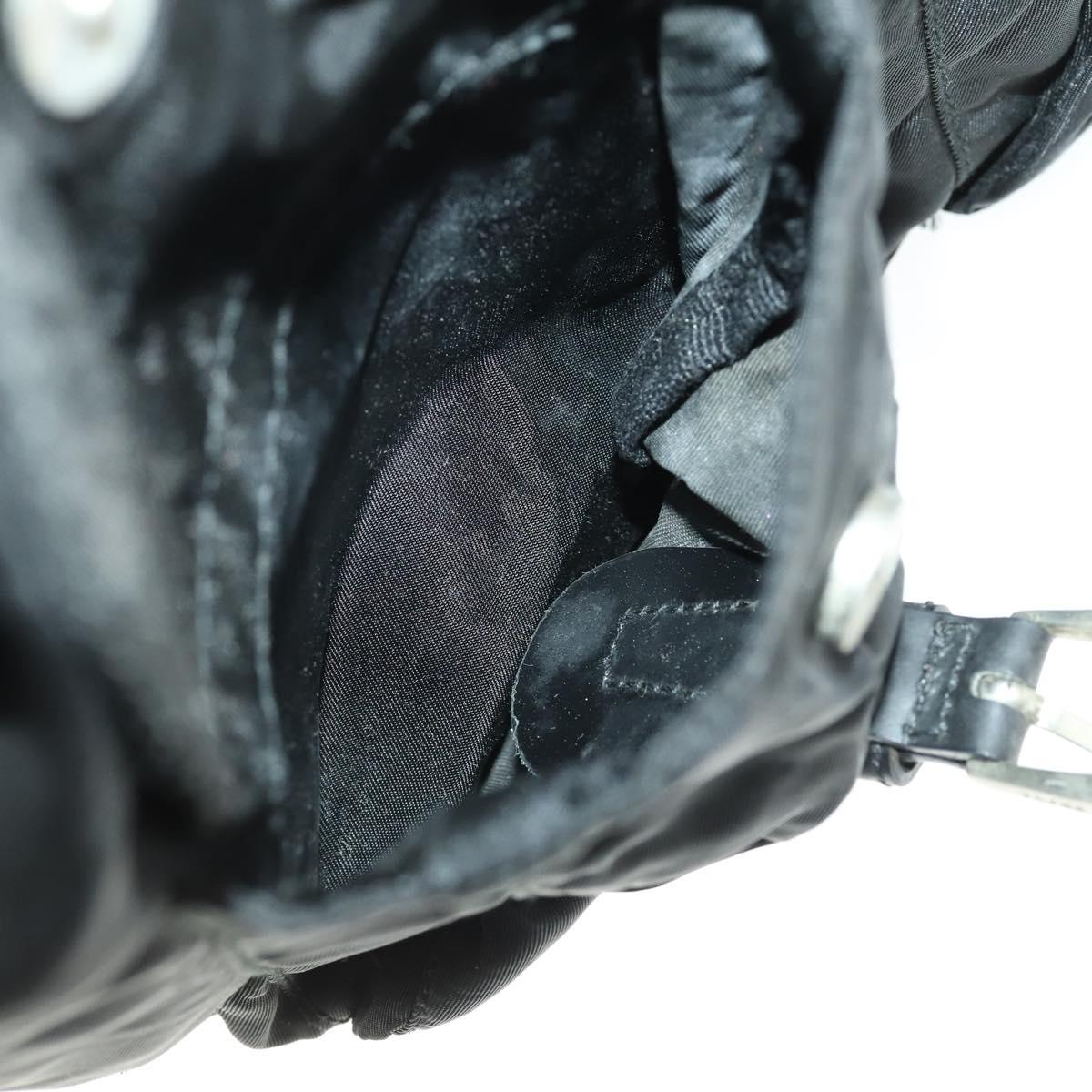 PRADA Backpack Nylon Black Silver Auth 170491
