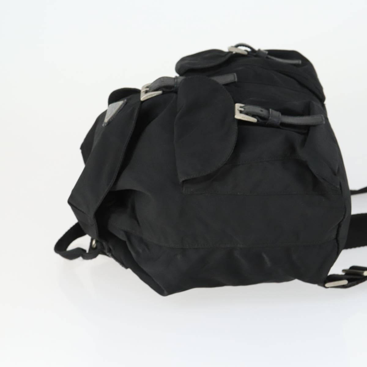 PRADA Backpack Nylon Black Silver Auth 170491