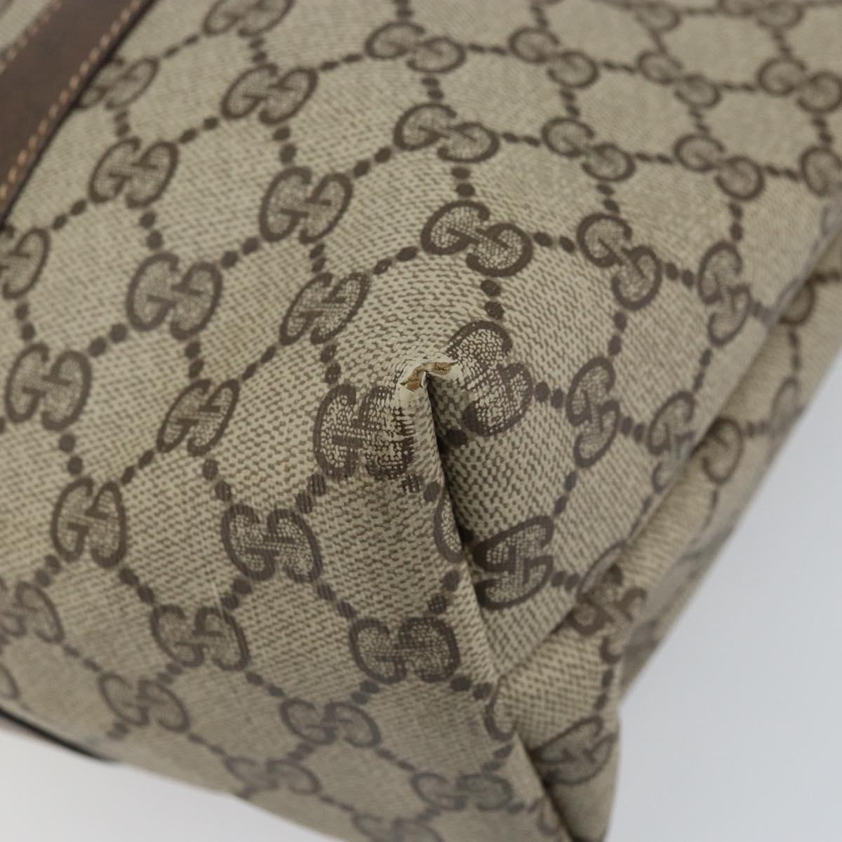 GUCCI GG Supreme Tote Bag PVC Beige 156 02 110 Auth 170497