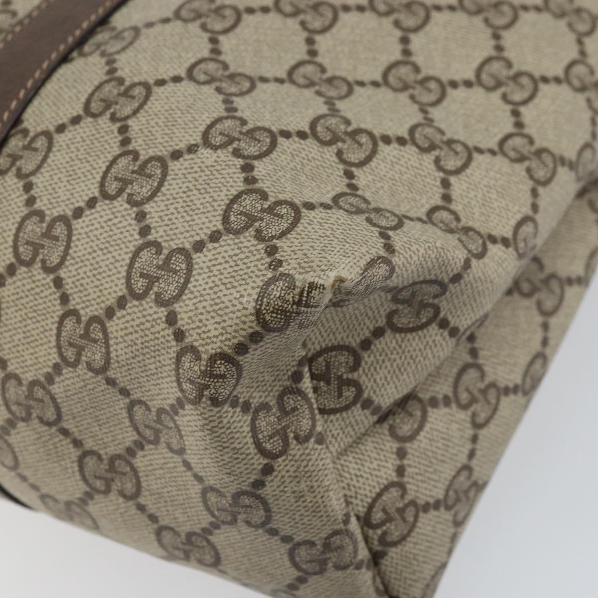 GUCCI GG Supreme Tote Bag PVC Beige 156 02 110 Auth 170497
