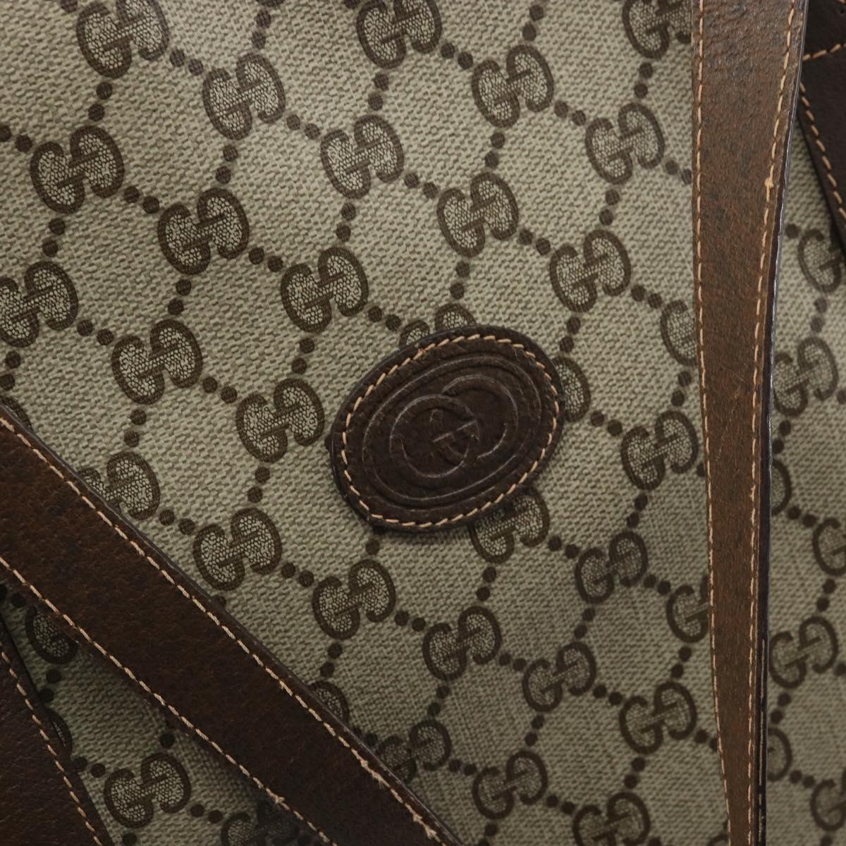 GUCCI GG Supreme Tote Bag PVC Beige 156 02 110 Auth 170497