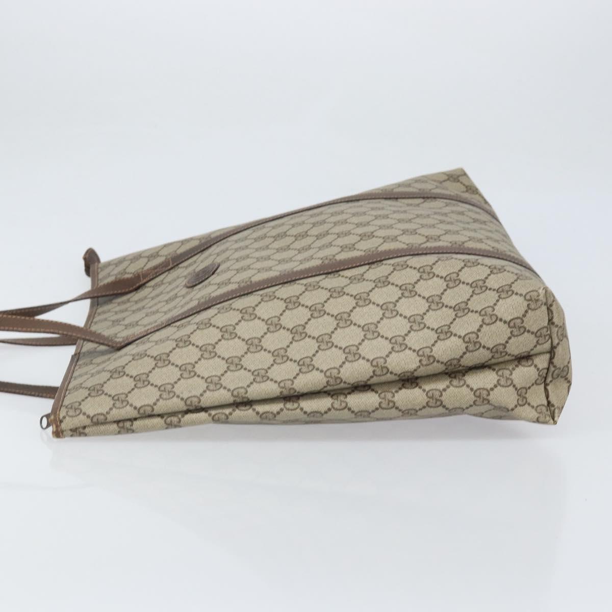 GUCCI GG Supreme Tote Bag PVC Beige 156 02 110 Auth 170497
