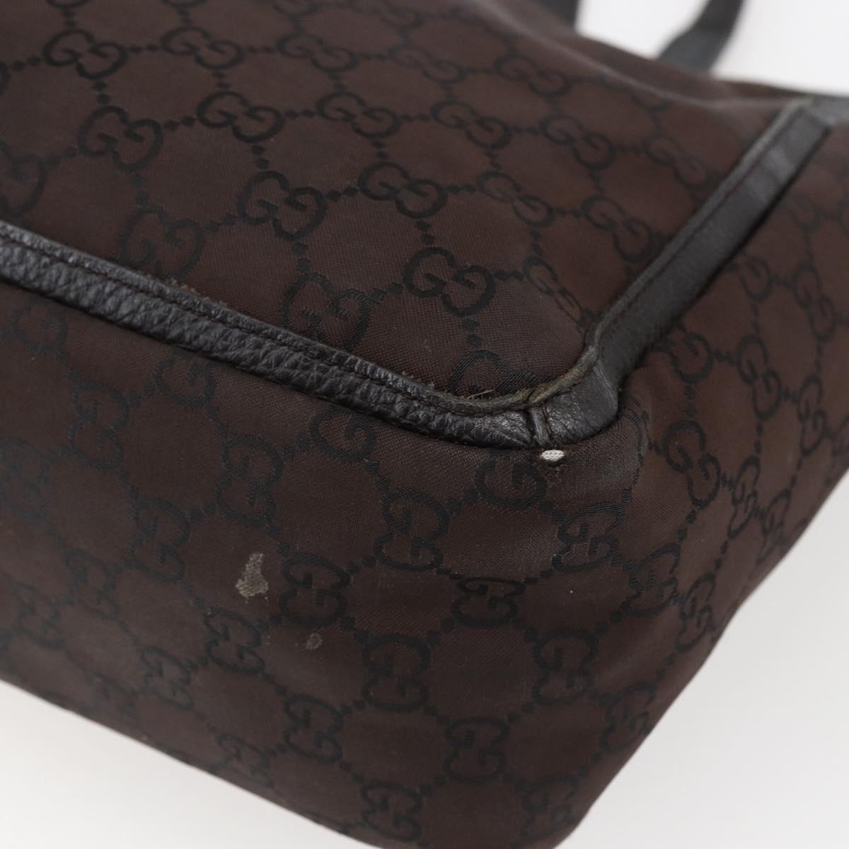 GUCCI GG Canvas Tote Bag Brown Silver 268639 Auth 170501