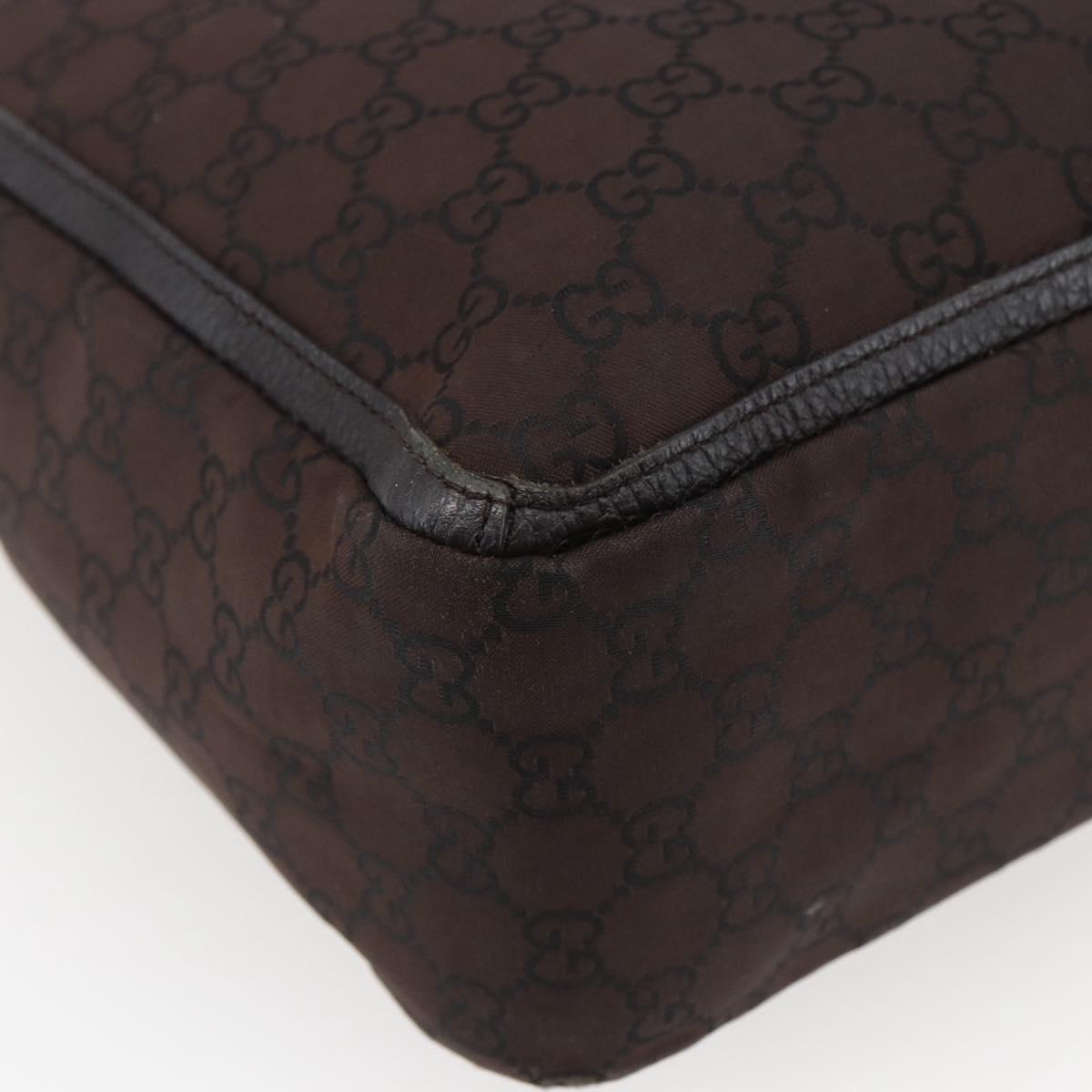 GUCCI GG Canvas Tote Bag Brown Silver 268639 Auth 170501