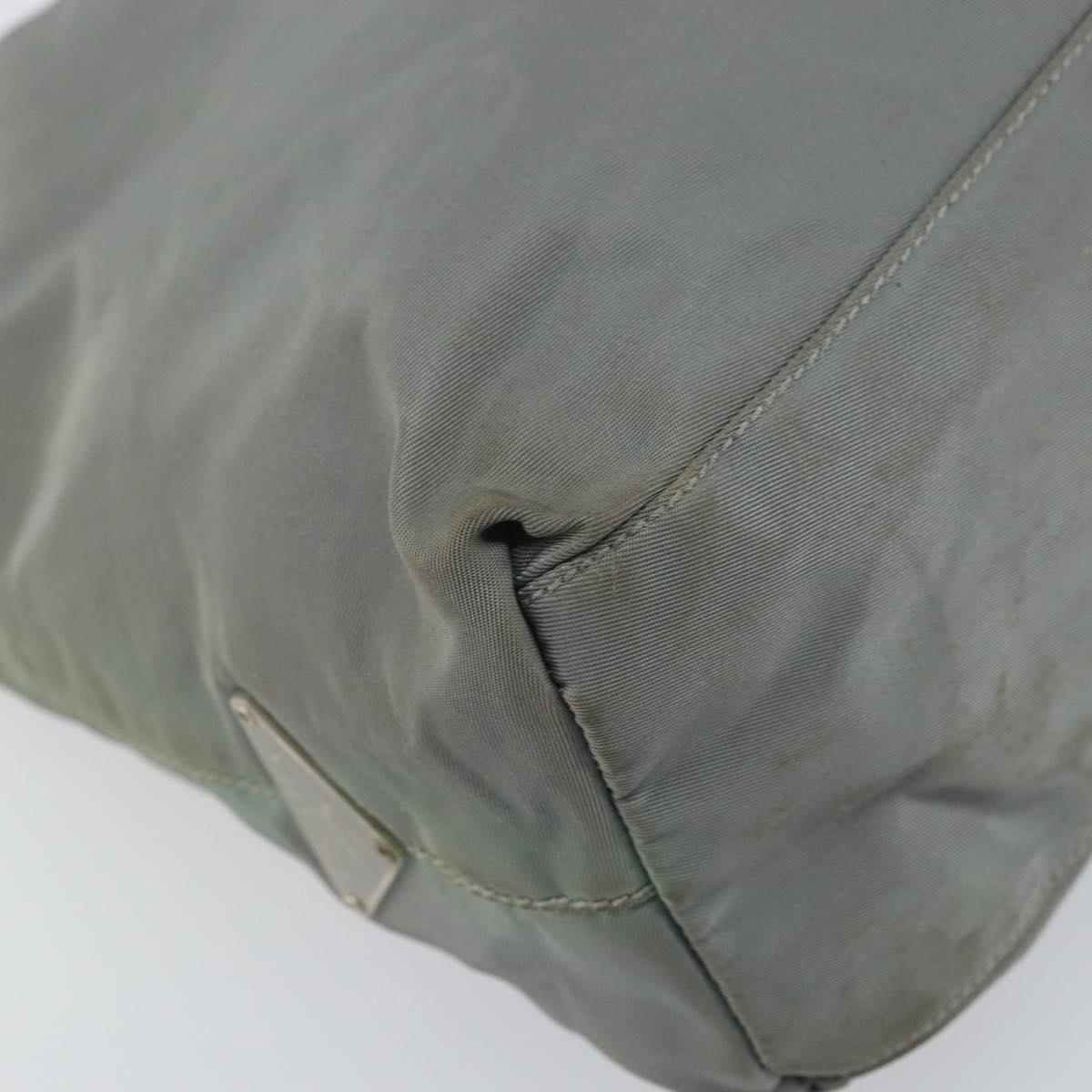 PRADA Hand Bag Nylon Gray Silver Auth 170504