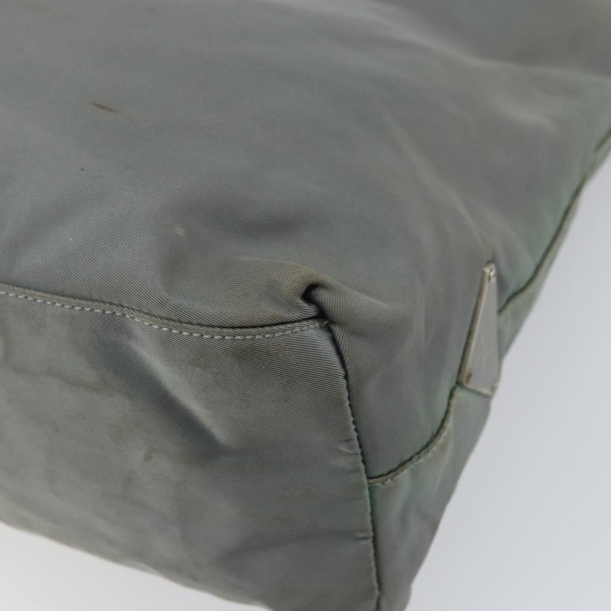 PRADA Hand Bag Nylon Gray Silver Auth 170504