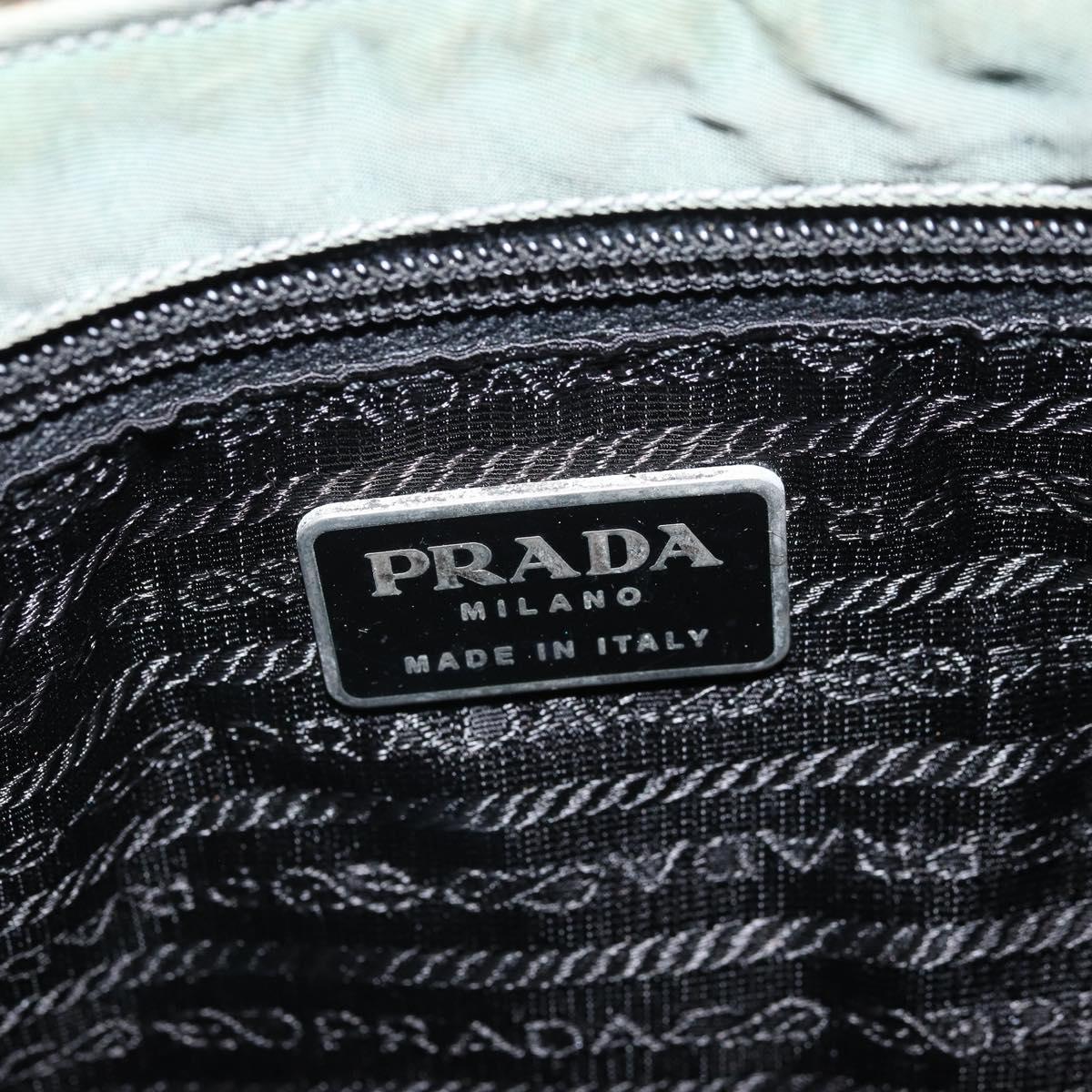 PRADA Hand Bag Nylon Gray Silver Auth 170504