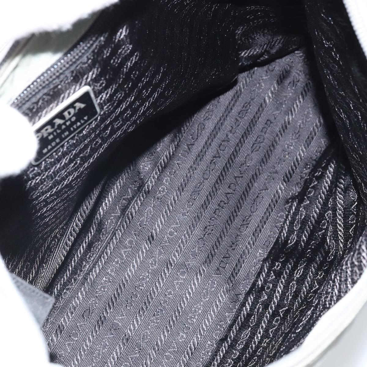 PRADA Hand Bag Nylon Gray Silver Auth 170504