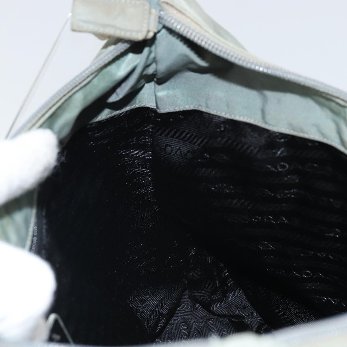 PRADA Hand Bag Nylon Gray Silver Auth 170504