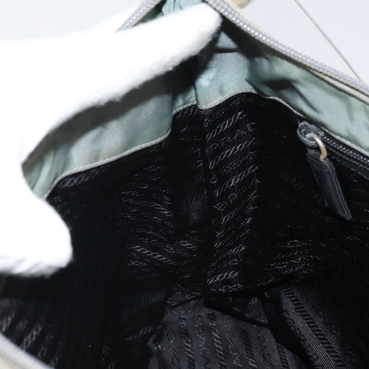 PRADA Hand Bag Nylon Gray Silver Auth 170504