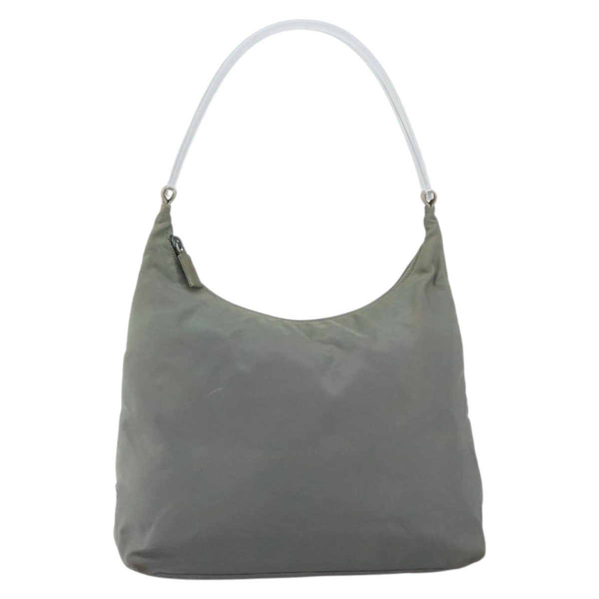 PRADA Hand Bag Nylon Gray Silver Auth 170504