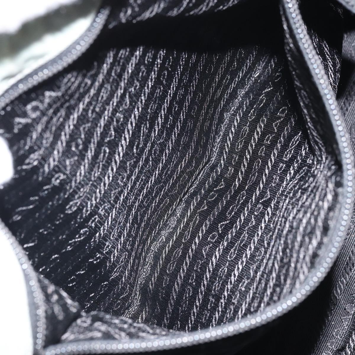 PRADA Hand Bag Nylon Gray Silver Auth 170504