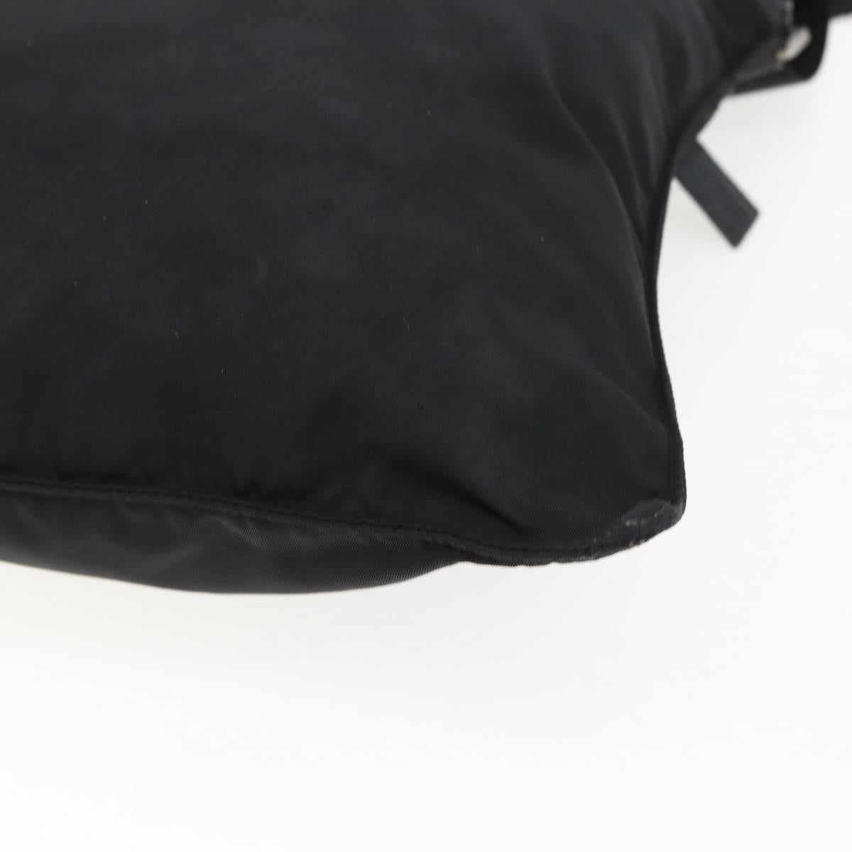 PRADA Shoulder Bag Nylon Black Silver Auth 170505