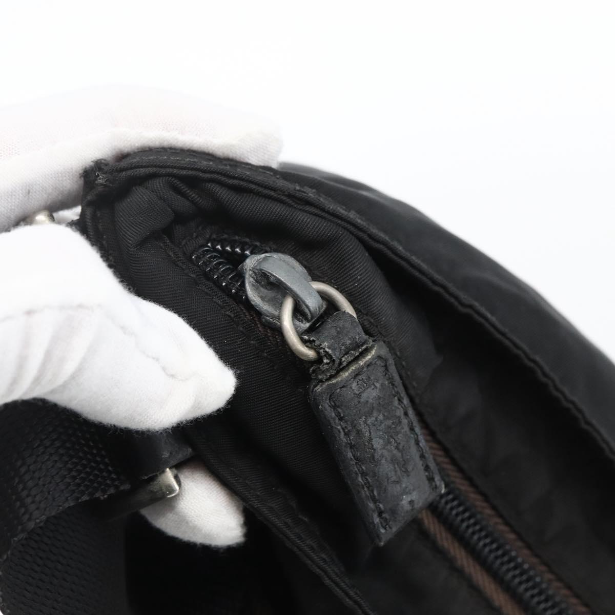 PRADA Shoulder Bag Nylon Black Silver Auth 170505
