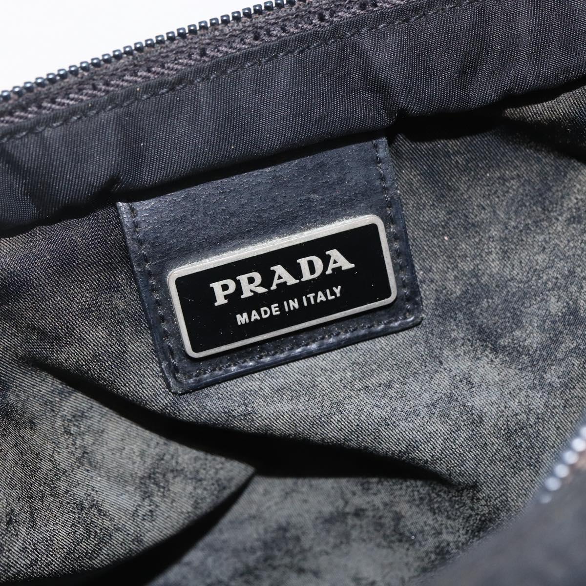 PRADA Shoulder Bag Nylon Black Silver Auth 170505