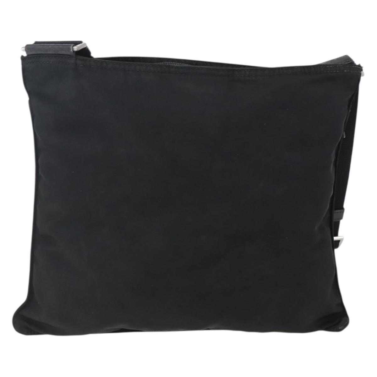 PRADA Shoulder Bag Nylon Black Silver Auth 170505