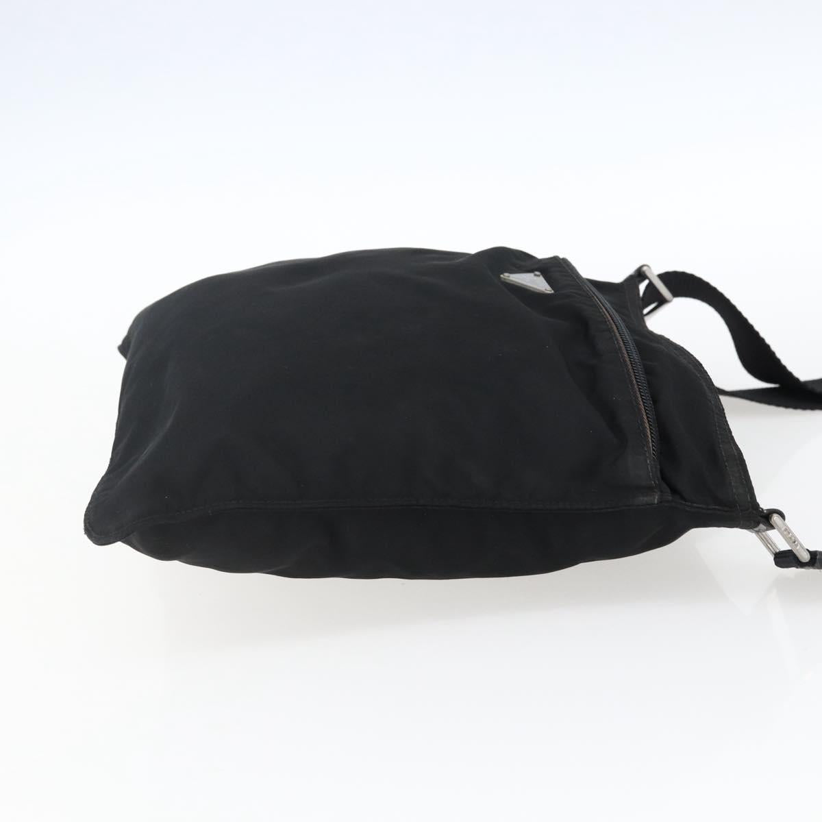 PRADA Shoulder Bag Nylon Black Silver Auth 170505