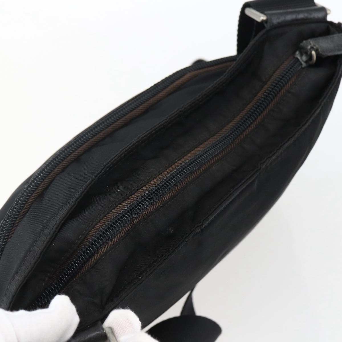 PRADA Shoulder Bag Nylon Black Silver Auth 170505