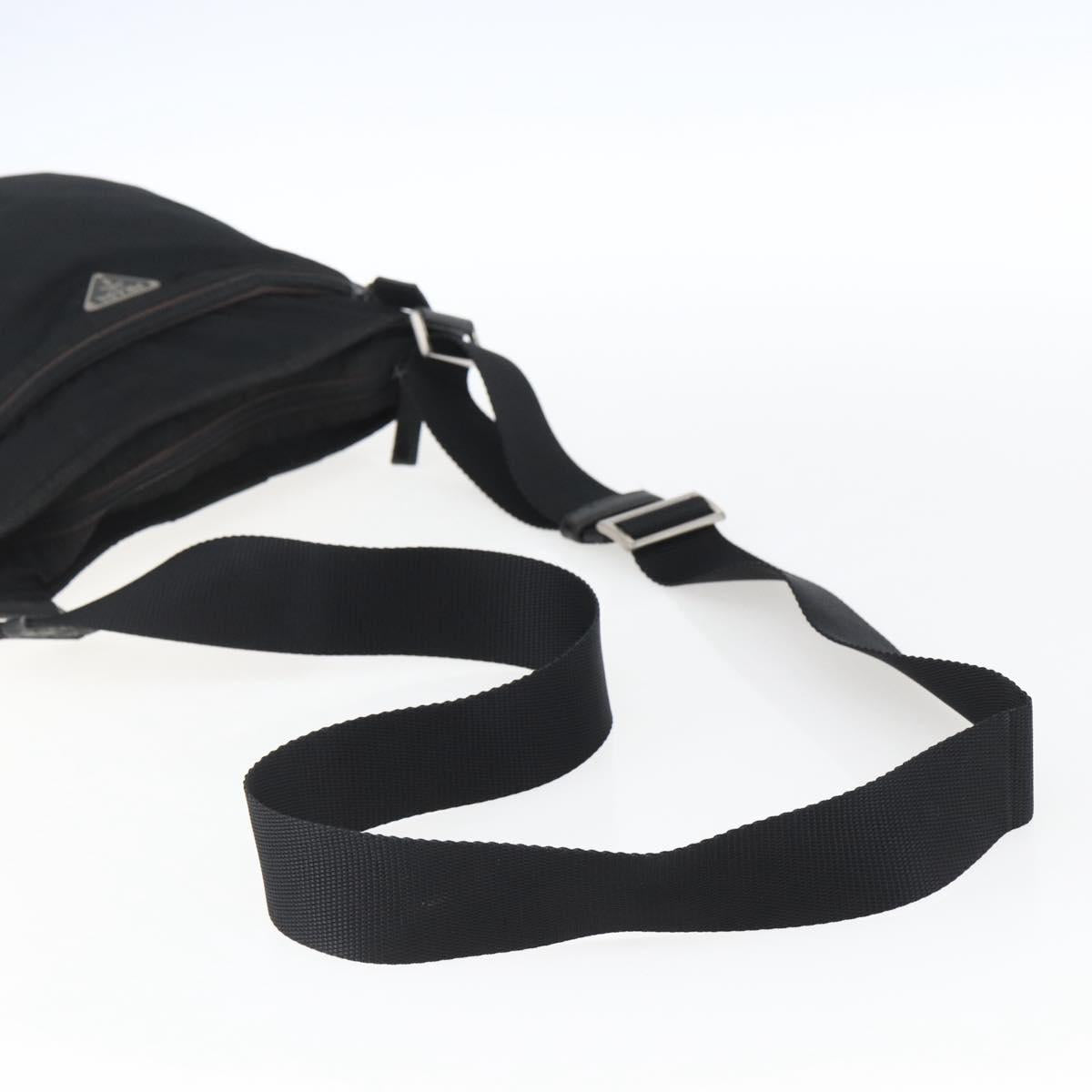 PRADA Shoulder Bag Nylon Black Silver Auth 170505