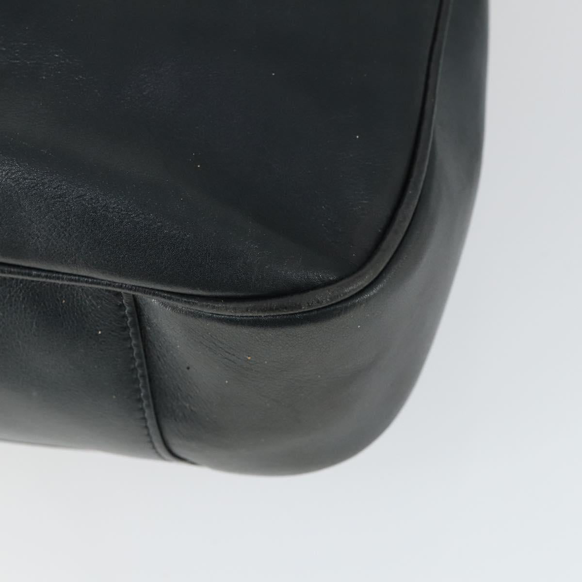 GUCCI Bamboo Hand Bag Leather 2way Navy Gold 001 3754 1577 Auth 170508