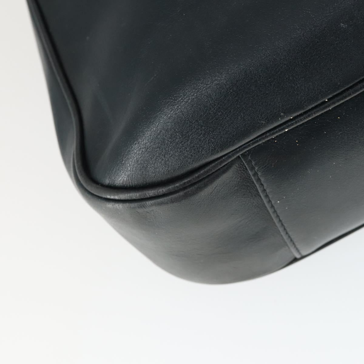 GUCCI Bamboo Hand Bag Leather 2way Navy Gold 001 3754 1577 Auth 170508