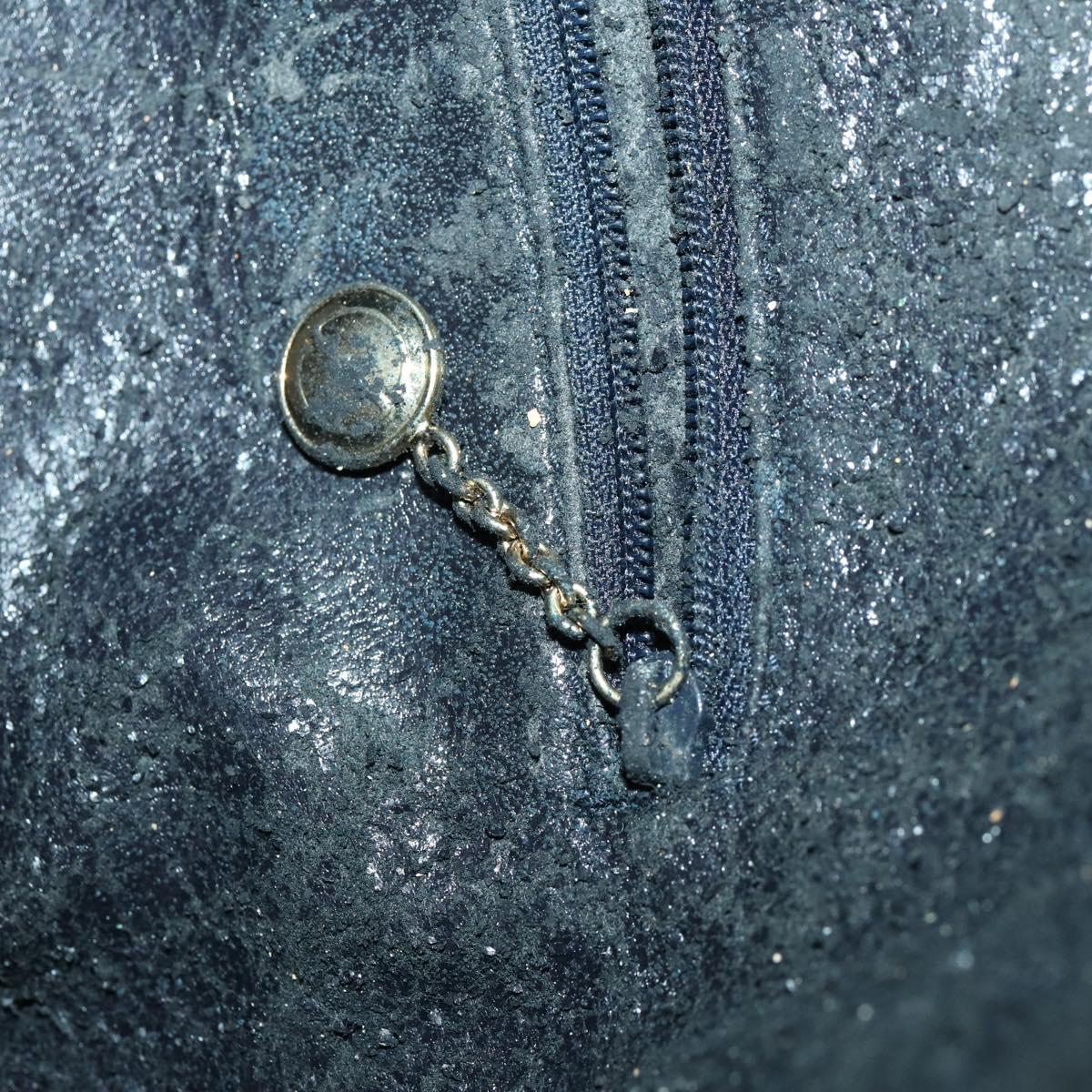 GUCCI Bamboo Hand Bag Leather 2way Navy Gold 001 3754 1577 Auth 170508