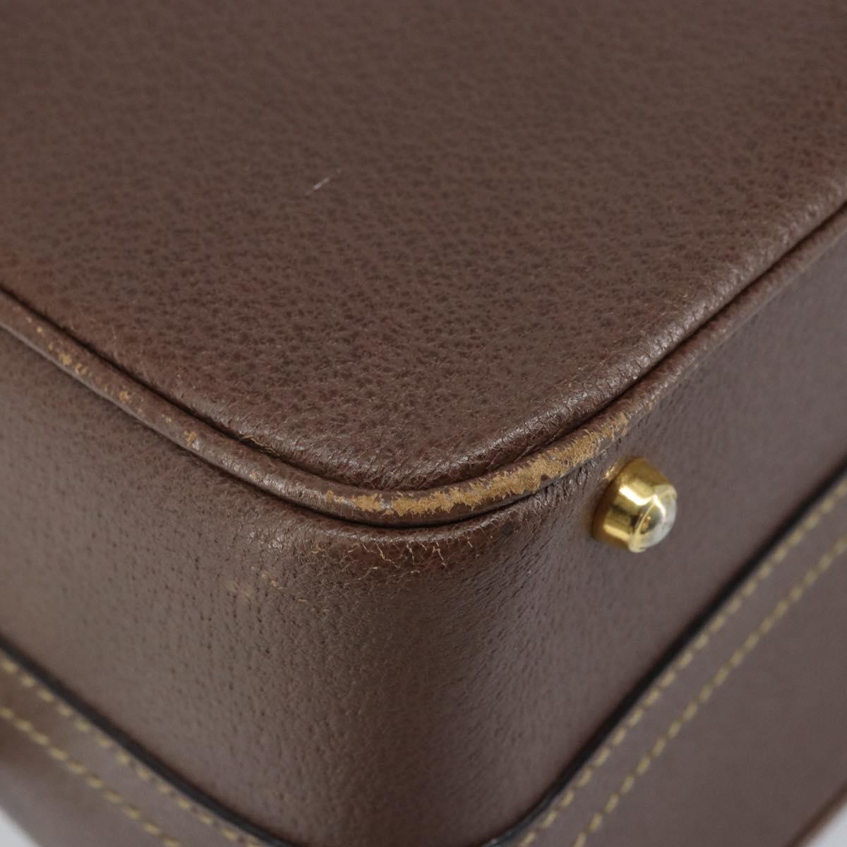 GUCCI Bamboo Hand Bag Leather 2way Brown Gold 013 122 2491 Auth 170509A