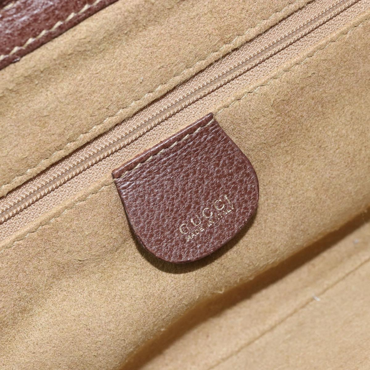 GUCCI Bamboo Hand Bag Leather 2way Brown Gold 013 122 2491 Auth 170509A