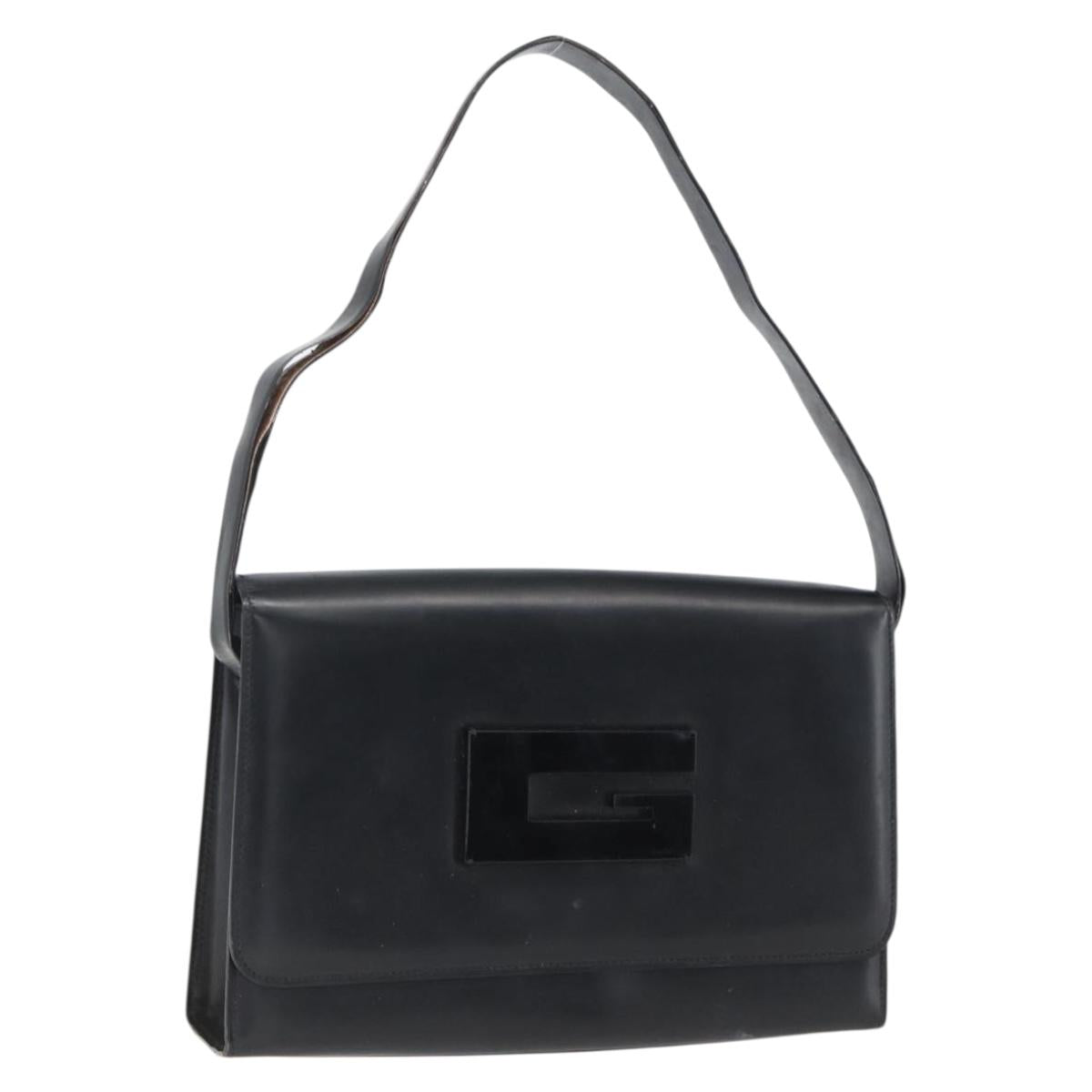 GUCCI Shoulder Bag Leather Black Silver 001 3064 Auth 170510
