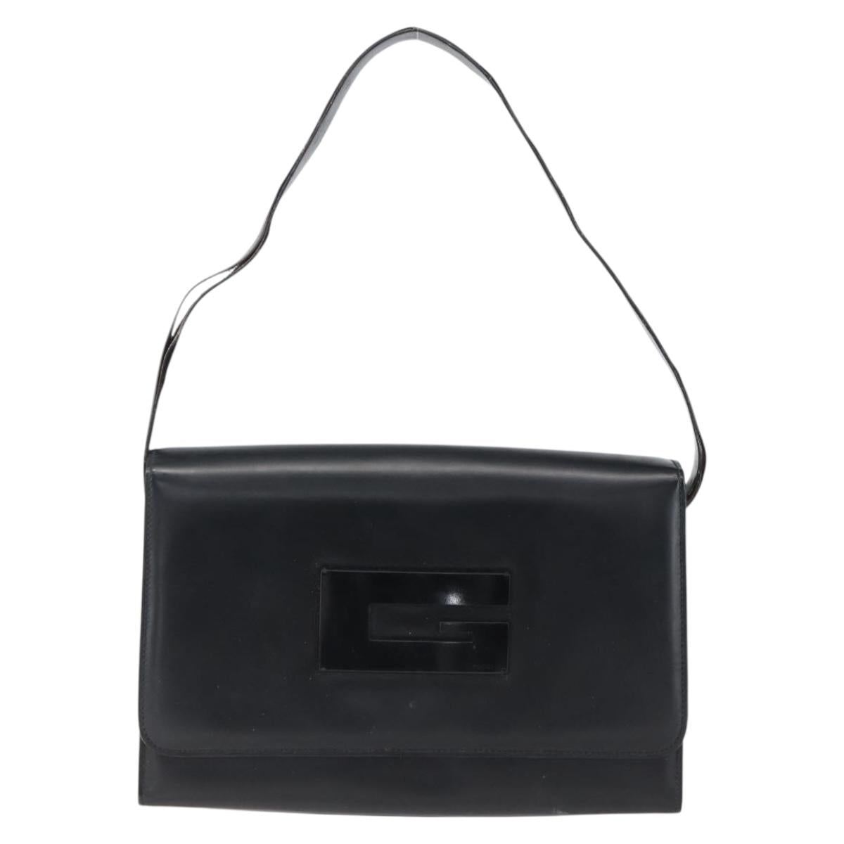 GUCCI Shoulder Bag Leather Black Silver 001 3064 Auth 170510