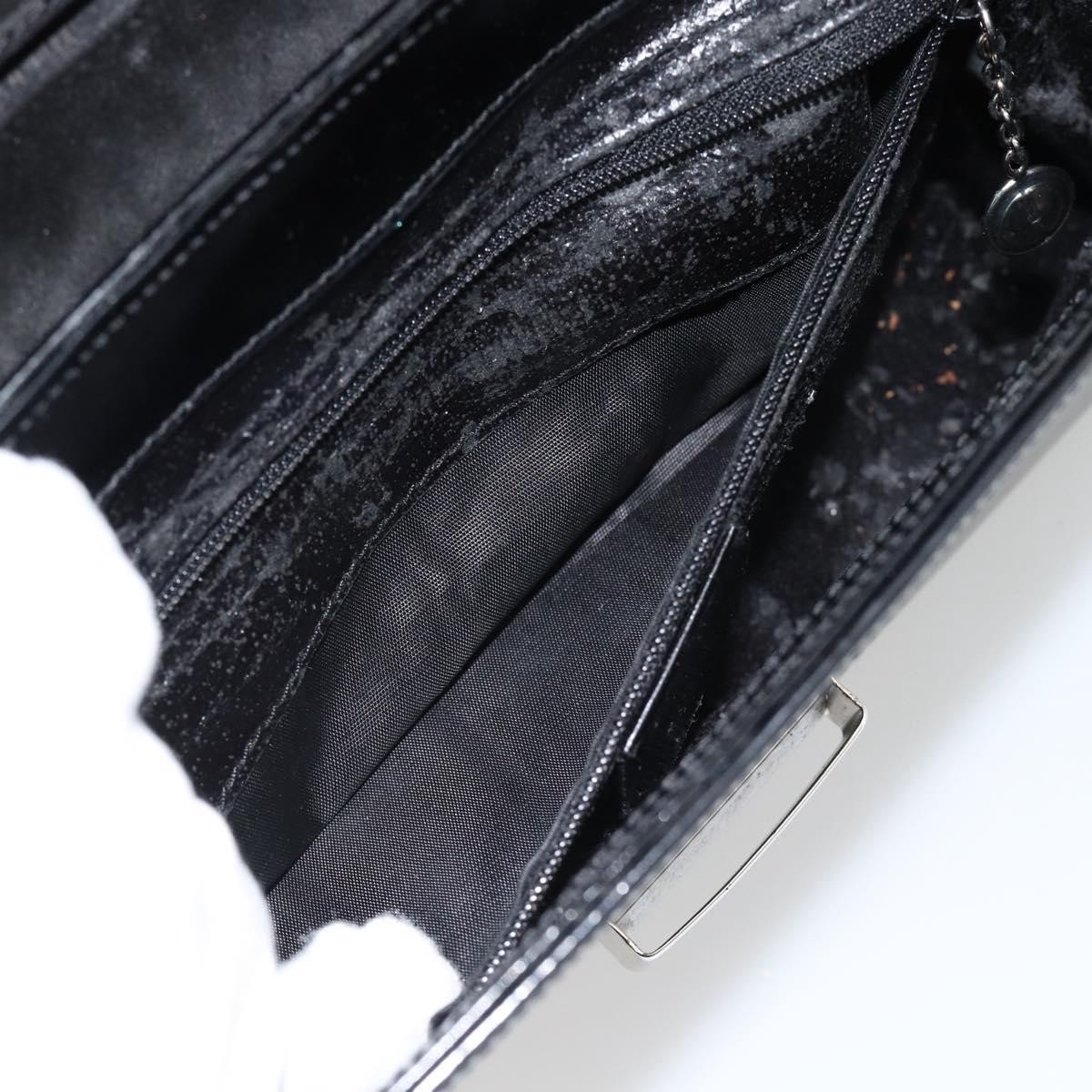 GUCCI Shoulder Bag Patent leather Black Silver Auth 170511