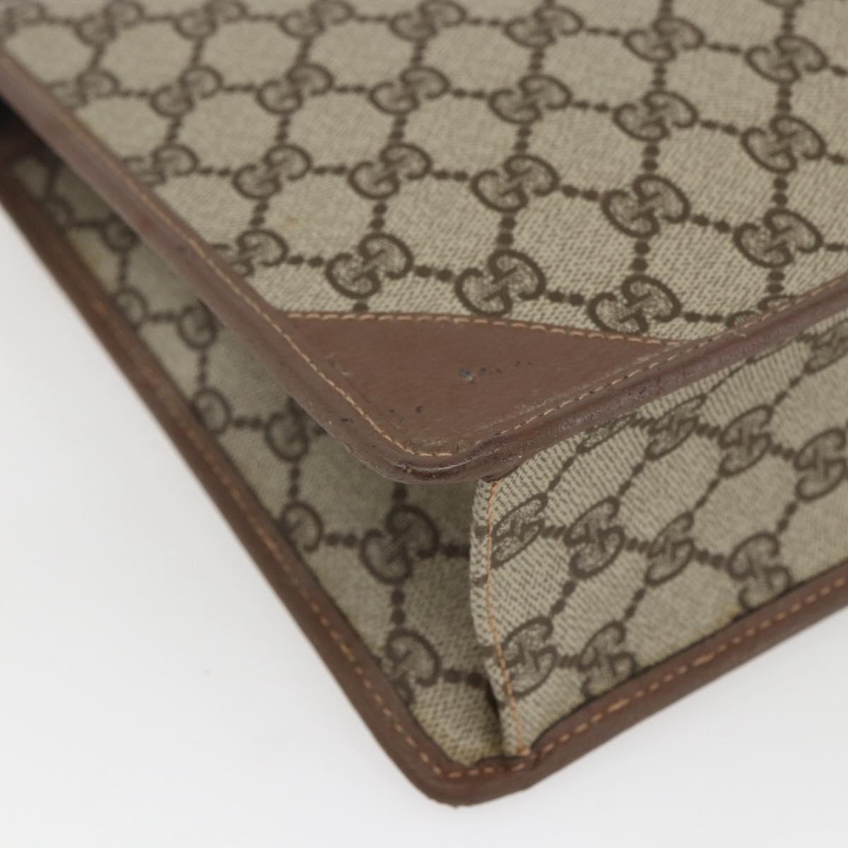 GUCCI GG Supreme Clutch Bag PVC Beige Gold 014 270 6053 Auth 170515