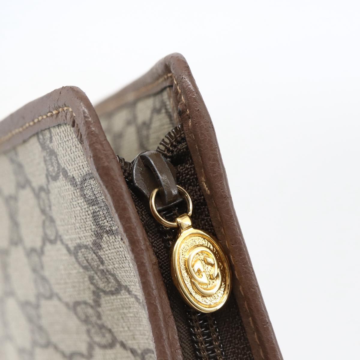 GUCCI GG Supreme Clutch Bag PVC Beige Gold 014 270 6053 Auth 170515