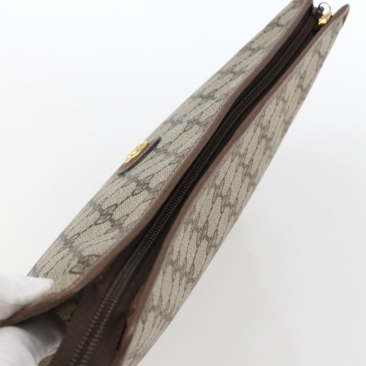 GUCCI GG Supreme Clutch Bag PVC Beige Gold 014 270 6053 Auth 170515