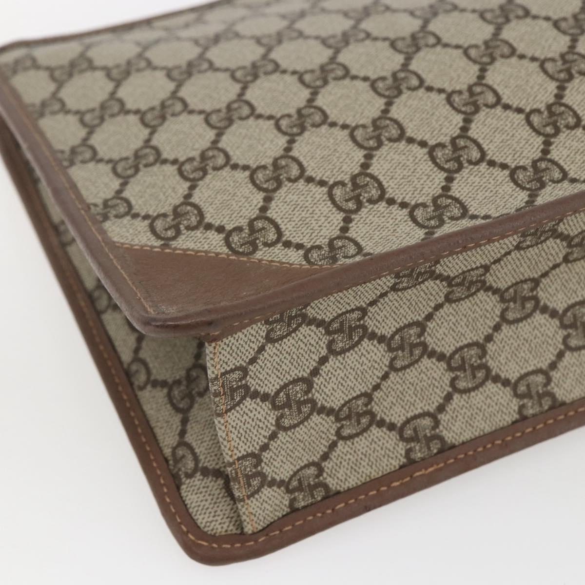 GUCCI GG Supreme Clutch Bag PVC Beige Gold 014 270 6053 Auth 170515