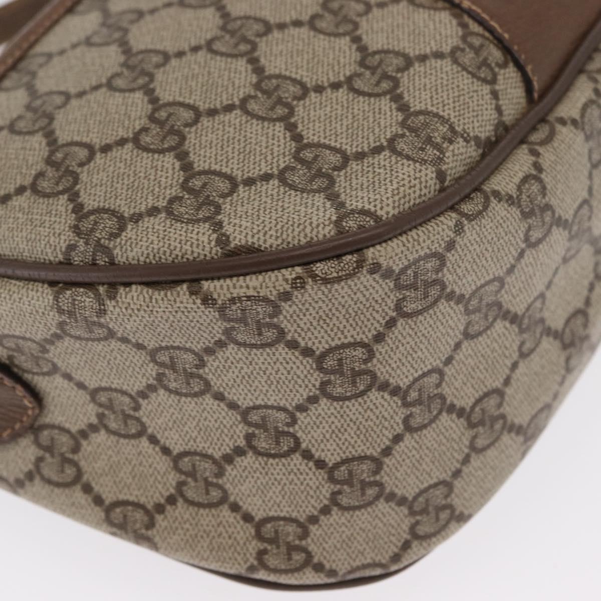 GUCCI GG Supreme Web Sherry Line Bag PVC Beige Gold 89 02 032 Auth 170516